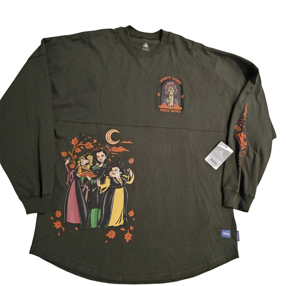 Disney Hocus Pocus Spirit Jersey Shirt Halloween Graphic Long Sleeve Magic Large